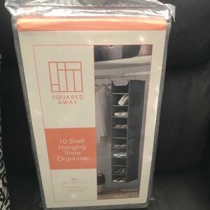 Gray 10-Shelf Hanging Shoe Organizer